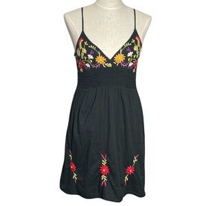 Ocean Breeze Adjustable Strap Embroidered Floral Dress Whimsygoth Coquette SzS